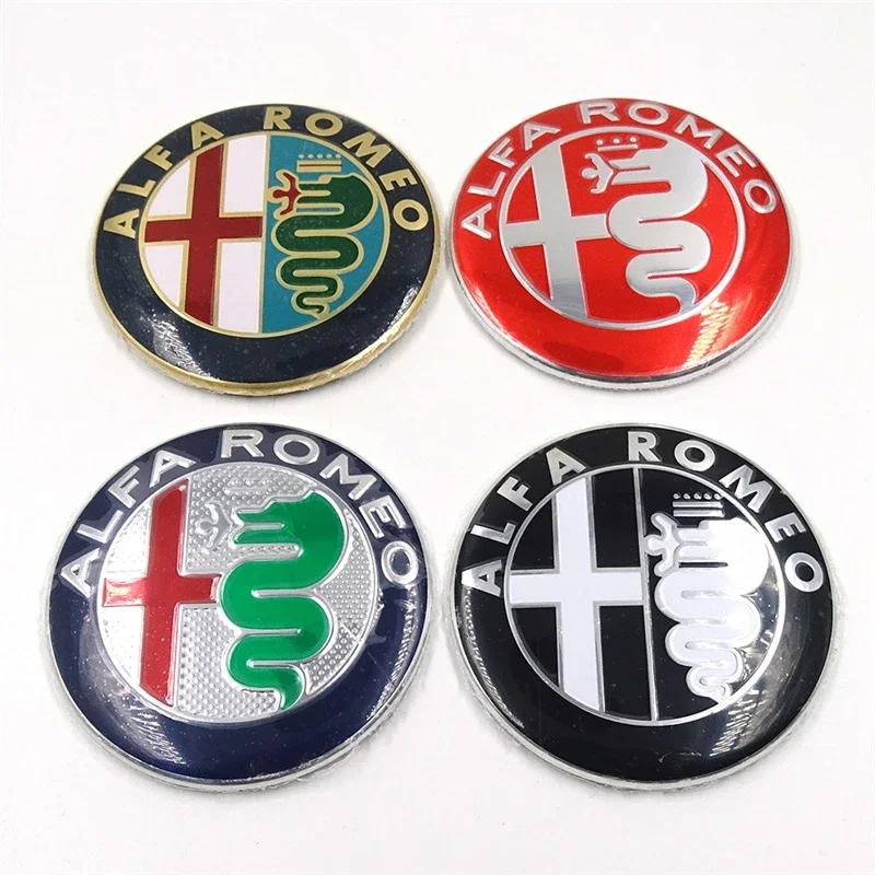 SYENG1 74MM Car Front Rear Emblem Trunk Badge Sticker Replace Accessories for Alfa Romeo Logo Giulia 159 147 156 Stelvio Giulietta Mito
