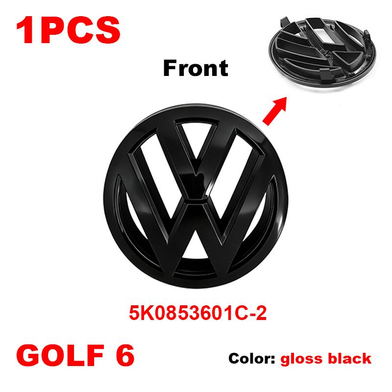New 2026 5K0853601C VW 135mm Car Front Grill Logo Emblem 110mm Rear Trunk Lid Badge For Volkswagen Golf MK6 Replacement Auto Accessories
