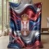 Coperta in Flanella Stampata Serbia Amica della Pelle Calda Decorativa Plaid per Divano Letto Interno Uso Quotidiano