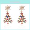 Boucles d'oreilles Flocon de Neige de Noël Avec Clochette Colorée et Accents Scintillants Pour les Festivités