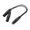 3 Pin XLR Audio Cable Female To 2 Splitter Adapter 1ft