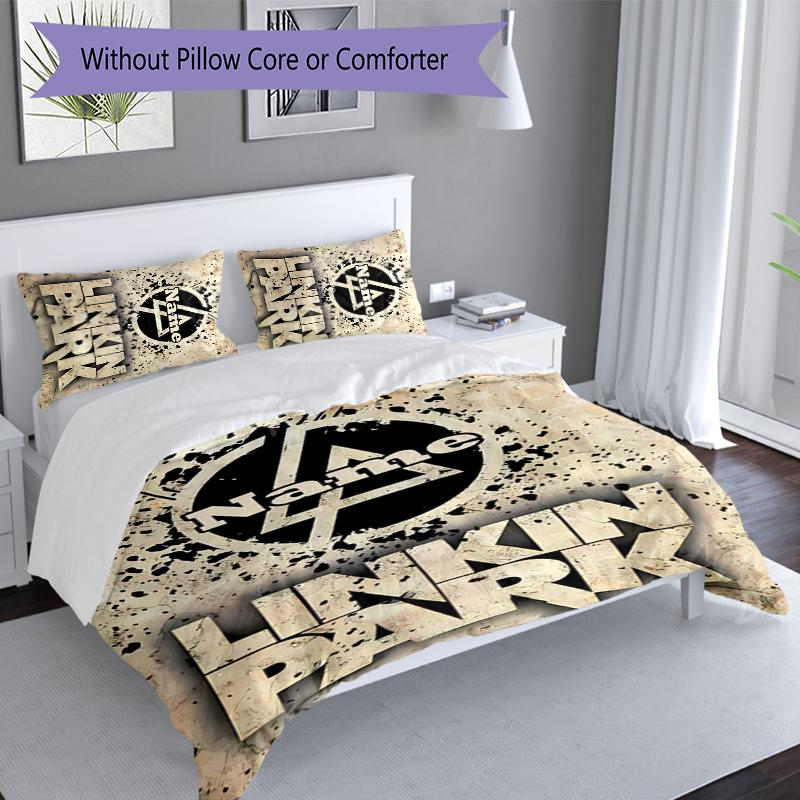 3pcs Custom Name Linkin Park Set,Includes 1 Duvet Cover and 2 Pillowcases,All-season Bedroom Decor