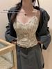 2026 French Lace V-Neck Camisole with Chest Pads - Slimming Beautiful Back Tank Top
