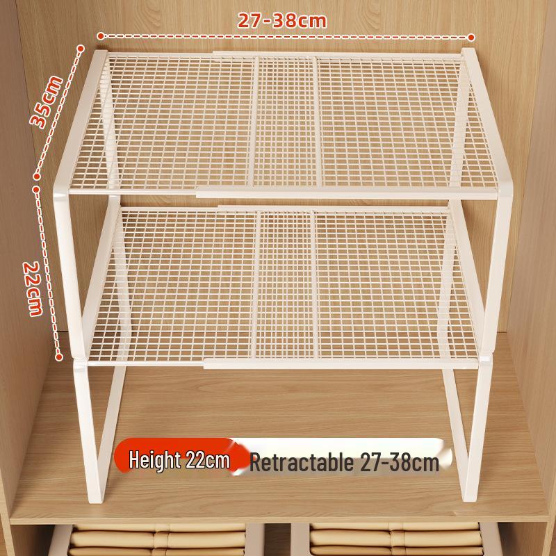 Retractable Wardrobe Shelf Organizer for Clothes Storage and Cabinet Partition