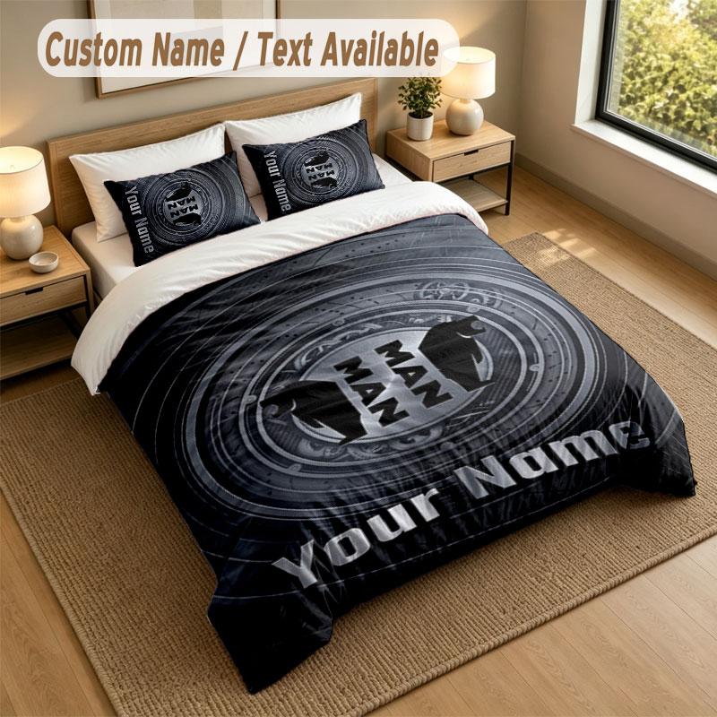 Bedding Set 1 Duvet Cover 2 Pillowcases MAN Truck Print Soft Bed Linen Bedroom Decor