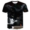 Cat Men's 3D Printed Short Sleeved T-shirt Casual Short Sleeved Trendy Domineering Cat Tee Tops