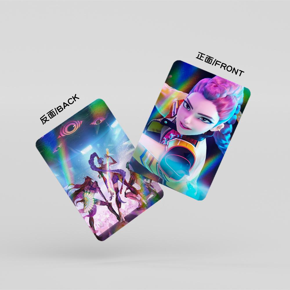 KPop Demon Hunters Laser Card Movie Peripheral 30 Double-sided LOMO Cards Huntrix Rumi Zoey Collectible Po Cards Fans Gift