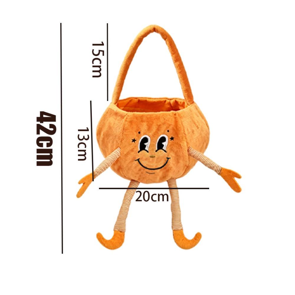 Flexible Pumpkin Bucket Handheld Trick or Treat Bucket Festive Ghost Plush Bag Dessert Making