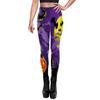 Halloween Pumpkin Bat Print Elastic Women's Sports Yoga Pants Peach Hip Elastic Leggings