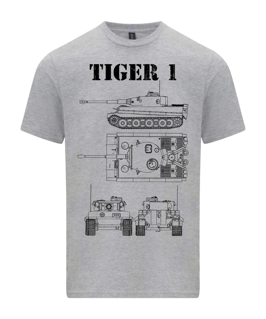 Tiger 1 Tank Póló Műszaki Rajz WW2 Német Hadsereg Póló Vintage Katonai Jármű Ruházat