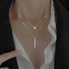 Kristall Charm Lagerhänge Halsband Set För Kvinnor Charms Mode Fyrkantiga Strass Kvinnliga Vintage Smycken