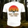 New Men's Funny Fast Food T-shirt, Fast Food Deer Hunting Funny Pun T-shirt, Women's Round-neck Casual Short-sleeved Shirt