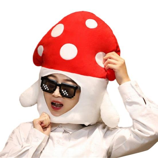 Photo Hood Bright Colorful Fruit Food Shape Soft Plush Headgear Face Opening Feature Internet Celebrity Costume Party Prop
