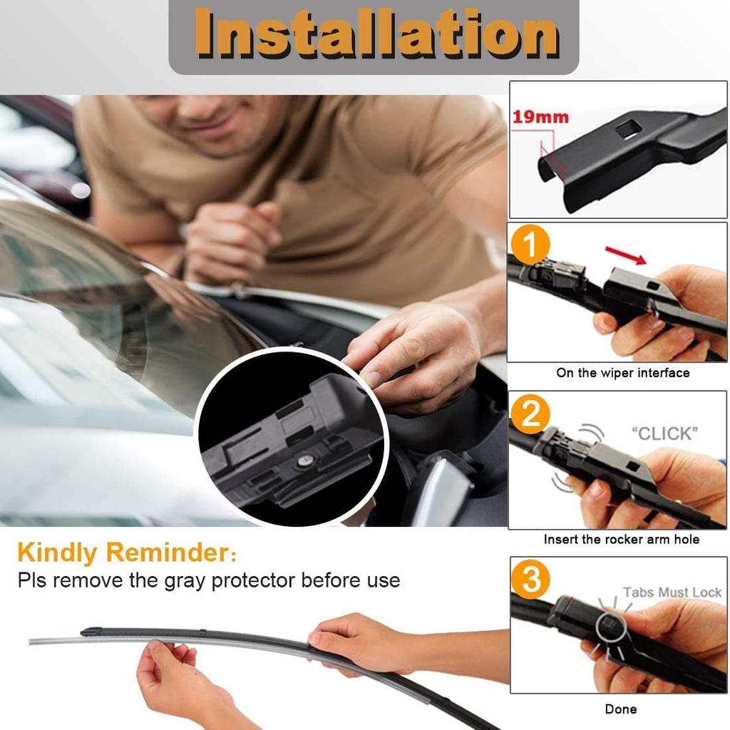 OEM Windshield Wiper Blade Set Replacement For BMW 5 7 Series F01 F02 F04 F07 F10 M5 2010-2016 High Performance Original Equipment Wipers 26"/18"