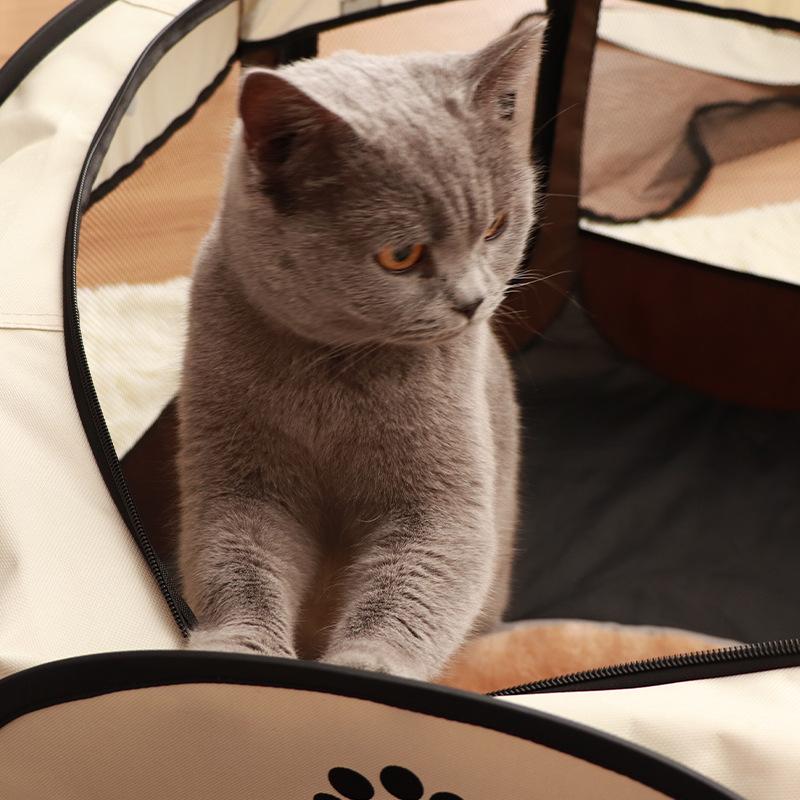 Tente Pliante Portable pour Animaux de Compagnie Chenil Clôture Octogonale Abri pour Chiots Facile à Utiliser Extérieur Utilisation Facile Grandes Cages pour Chiens Clôtures pour Chats pour un usage quotidien