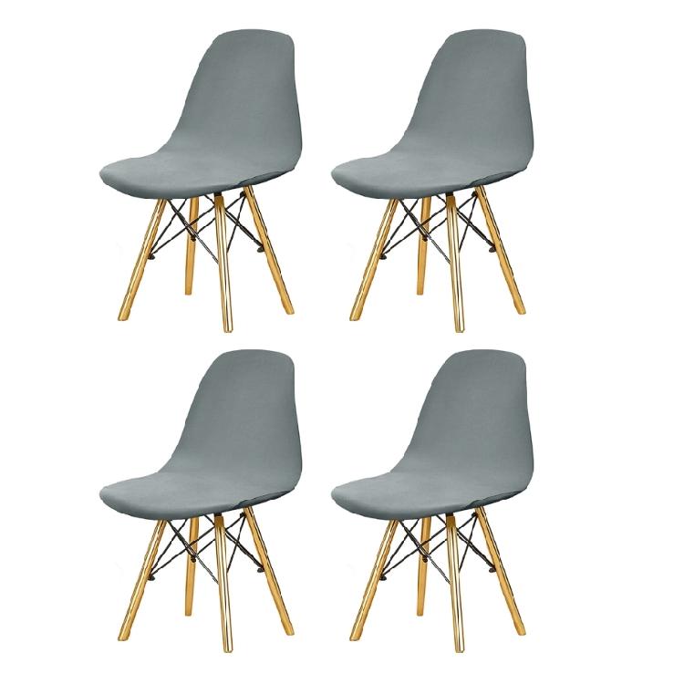 Protective Elastic Chair Cover Soft Milk Silk Fabric Universal Modern Aesthetic Armless Curved Shell Chair Slipcovers