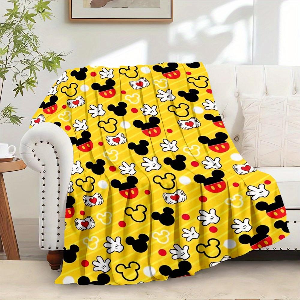 1pc Velvet Mickey Mouse Pattern Throw Blanket for Bedding, Sofa Cover, Gift, Home Decor - Soft and