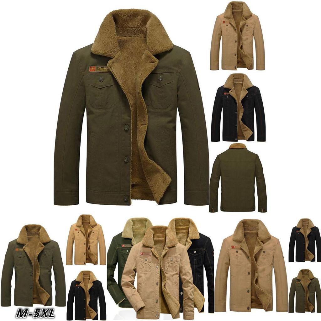 Winter Bomber Jacket Men Pilot Warm Male Fur Collar Army Tactical Coat Jacket