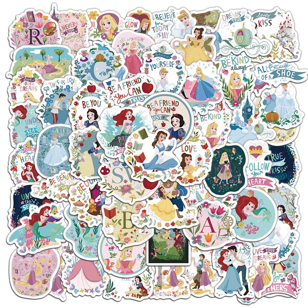10/30/60pcs Mix Cartoon Princess Sticker Cute Belle Snow White Graffiti Decal DIY Laptop Journal Kawaii Aesthetic Sticker
