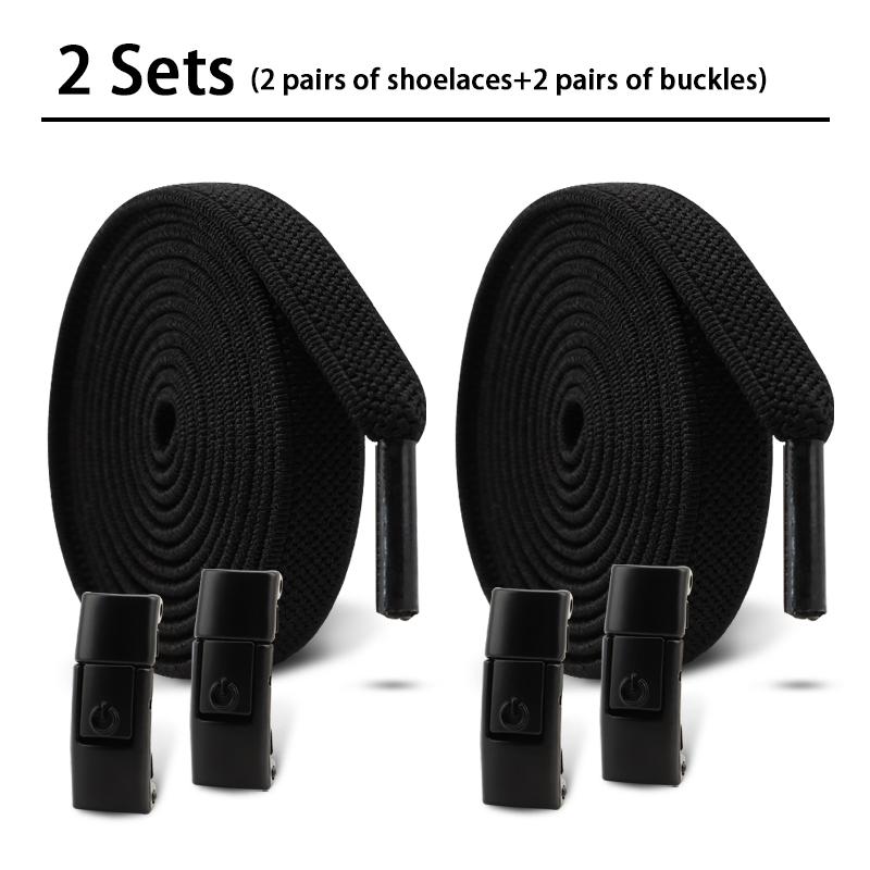 2 paar drukknop schoenveters zonder strikken, gradiënt platte schoenen, elastische veters, sneakers, kinderen, volwassenen, schoenveters zonder strikken voor schoenaccessoires