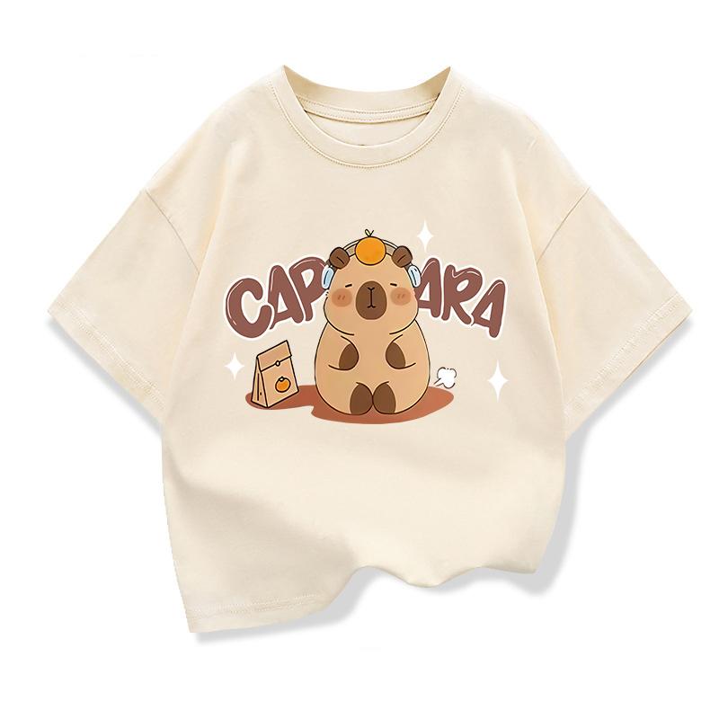 Capibara Patroon Meisjes T-shirt Korte Mouw Meisjes Zomerkleding Jongens Meisjes Tops T-shirts Kinder T-shirt Mode Meisjeskleding