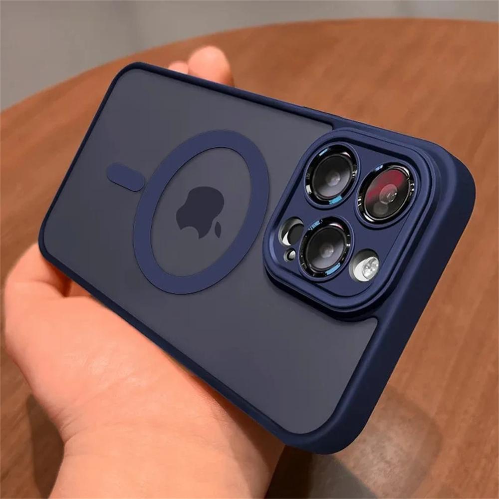 For iPhone 16 Magnetic Luxury Wireless Charge For Magsafe Case 15 14 13 12 11 Pro Max Matte Translucent Armor Shockproof Cover