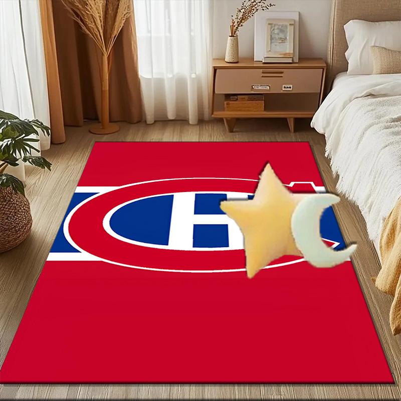 Canadiens Hockey Team Floor Mat for Living Room, Game Rooms, Office, Bedroom, Office Floor Mat Playful Design, Christmas Fan Gifts