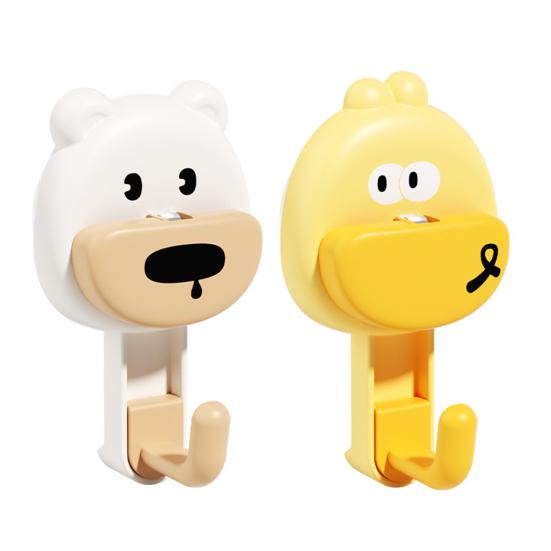 Suction Cup Hook Cartoon Animal Waterproof Bathroom Hook Removable Wall Hook for Bathroom Towels Kitchen