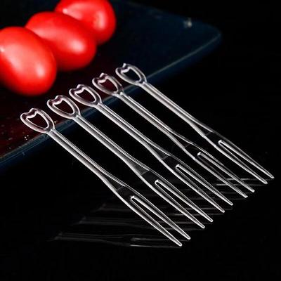 HANDUNYOU Disposable Heart-shaped Transparent Fruit Forks