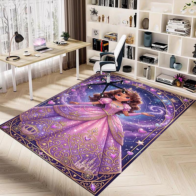 1PC Princess Castle Non-Slip Floor Carpet, Office, Family, Bedroom, Studio - Large Area Rug, Vibrant Colors-C0493