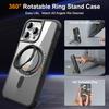iPhone 16 15 14 13 12 11 Pro Max dėklas su 360° besisukančiu magnetiniu žiedu [Suderinamas su Mag-safe][Nematoma stovykla] Dangtelis
