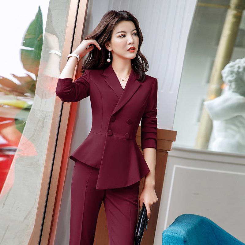 Women Two Piece Business Skirt Pants Suit Jacket Slim Office Lady Work Dress Suit Set