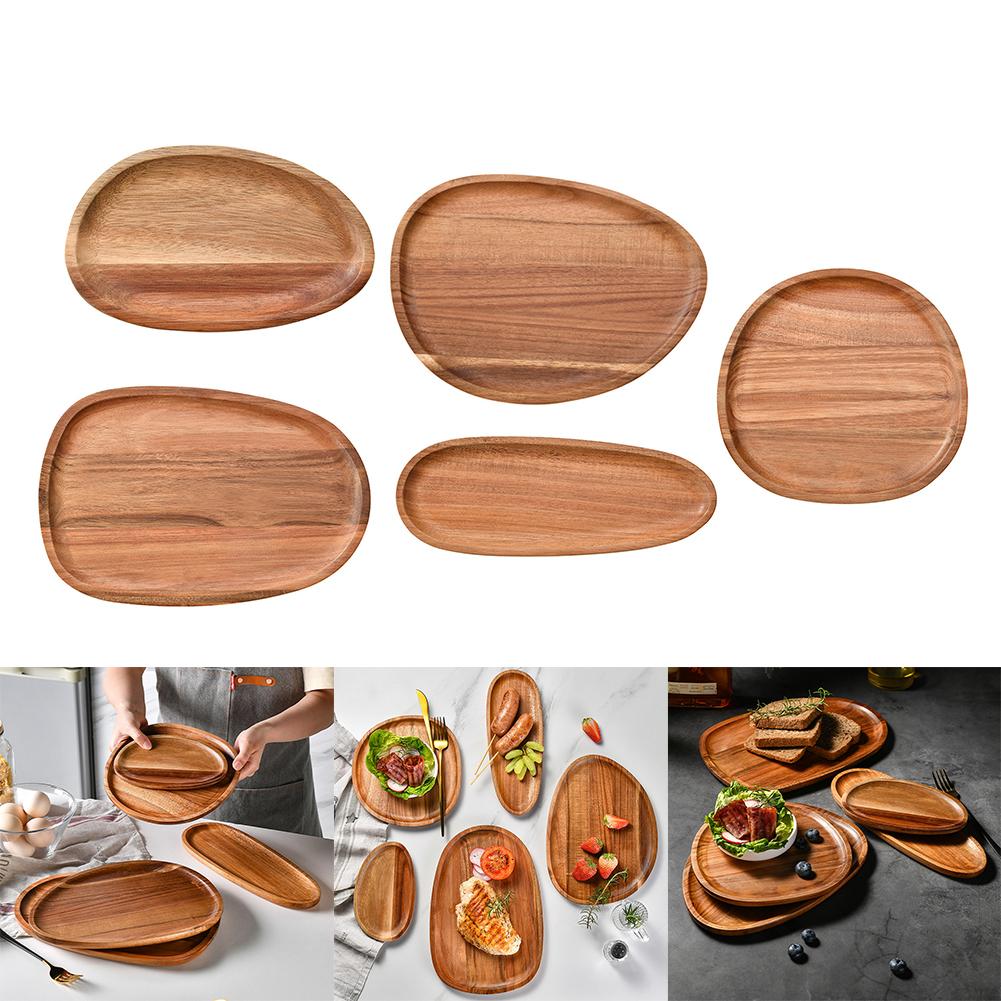 Dishes Snack Fruit Dessert Serving Tray Wooden Dinner Plate Dessert Dishes Fruit