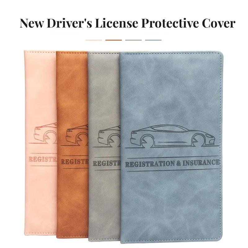 Car Registration Insurance Holder Men Driving License Cover Auto Documents License Storage Bag Credit Card Wallet