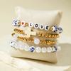 Accessories, Chinese Style Retro Elegant Flower Porcelain Ceramic Bead National Style Bracelet, Letter Cross Beaded Bracelet