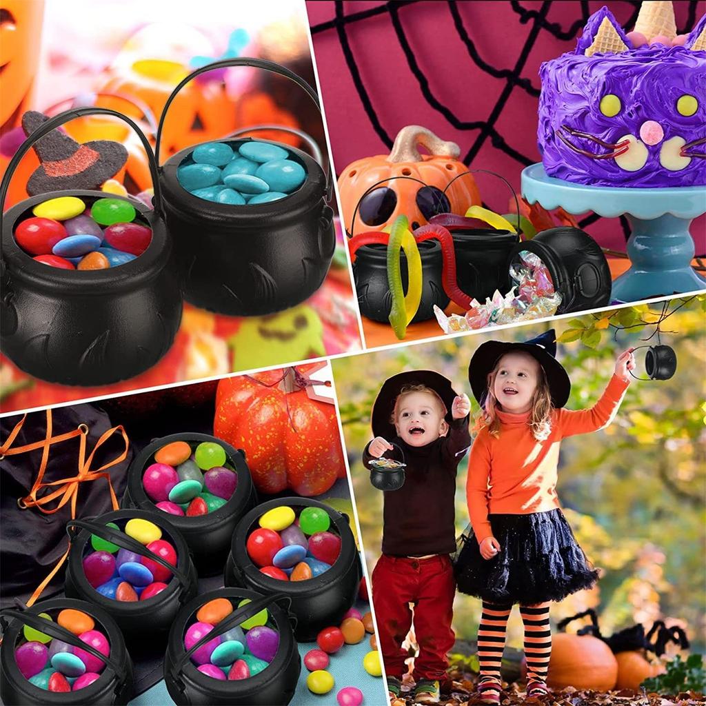 Halloween Decorations, Witch Cauldron Candy Bowl Stand, 3/6/9pcs Detachable Jar Holder for Halloween Party Favors