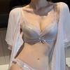 New Pure Desire Wind Thin Small Chest Not Empty Cup Underwear Women's Suit Sexy Lace No Steel Ring Collection Breast Bra Cover