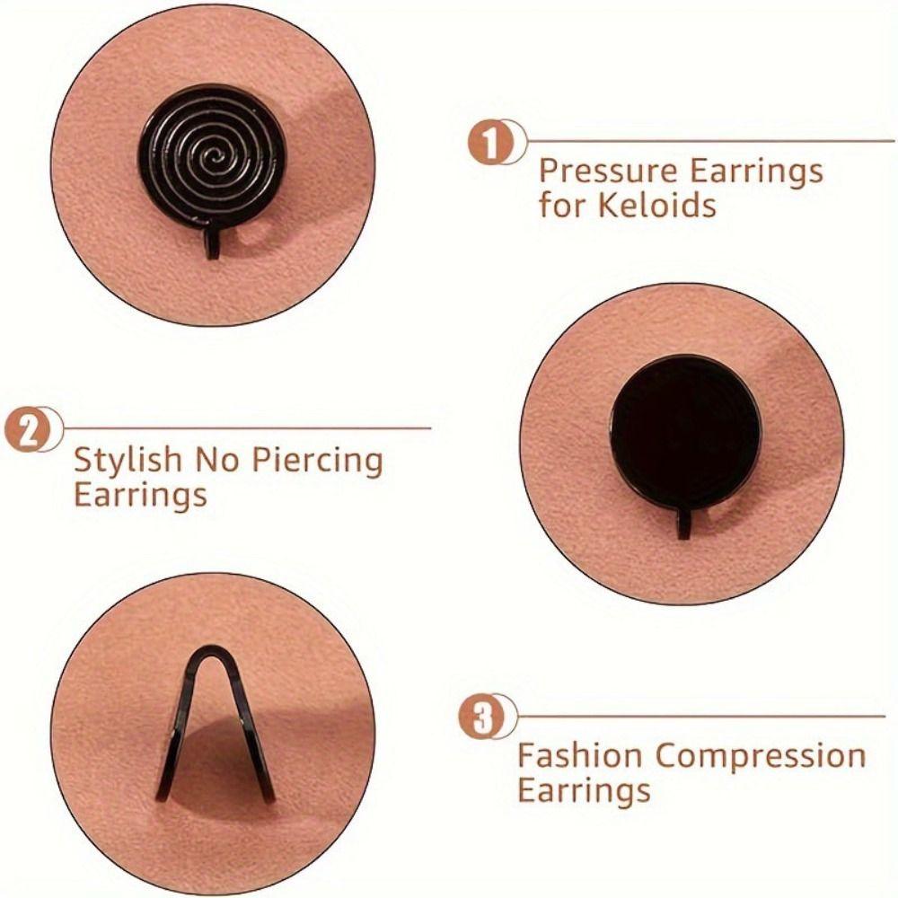 For Swelling Pressure Earrings Stainless Steel Black Color Keloid Pressure Earrings Non Piercing Earrings Gold Color