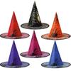 Volwassenen Kinderen Zwarte Heksenhoeden Maskerade Lint Tovenaarskostuum Top Puntige Hoeden Cosplay Halloween Rekwisieten Feestdecoratie