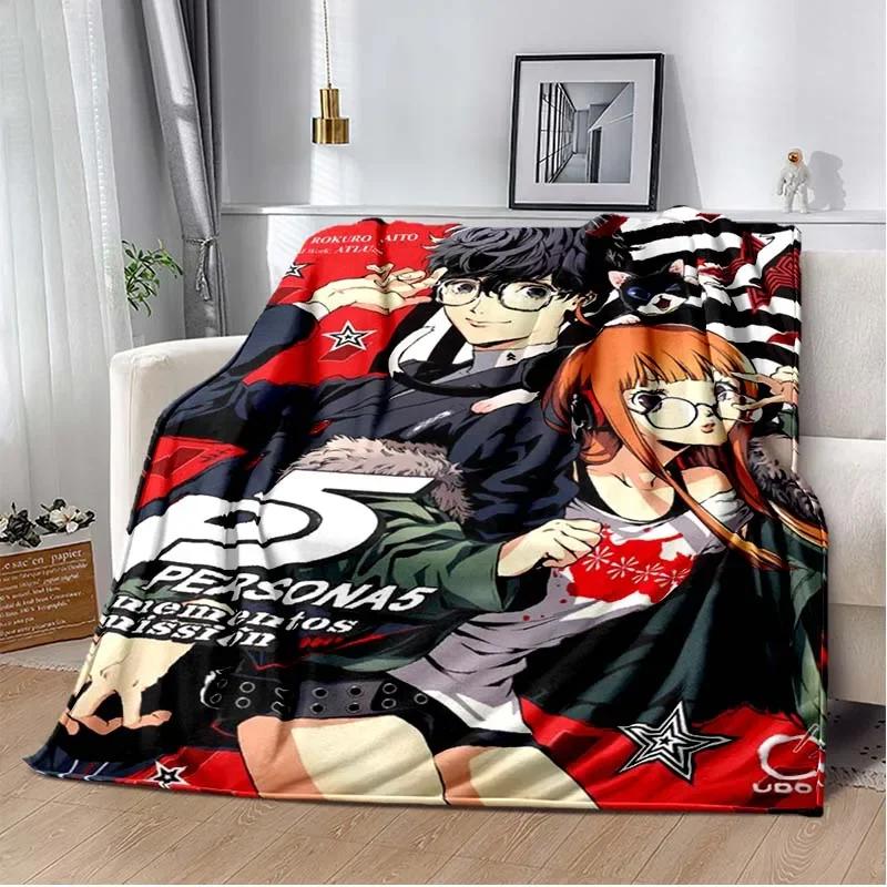 Persona Anime Cartoon Throws Blanket Kid Picnic Super Soft Kawaii Blanket for Travel Beding Couch Sofa Bed Blanket Birthday Gift