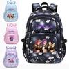KPOP Polyester Large Capacity School Backpack for Students with Cartoon Print Breathable Design