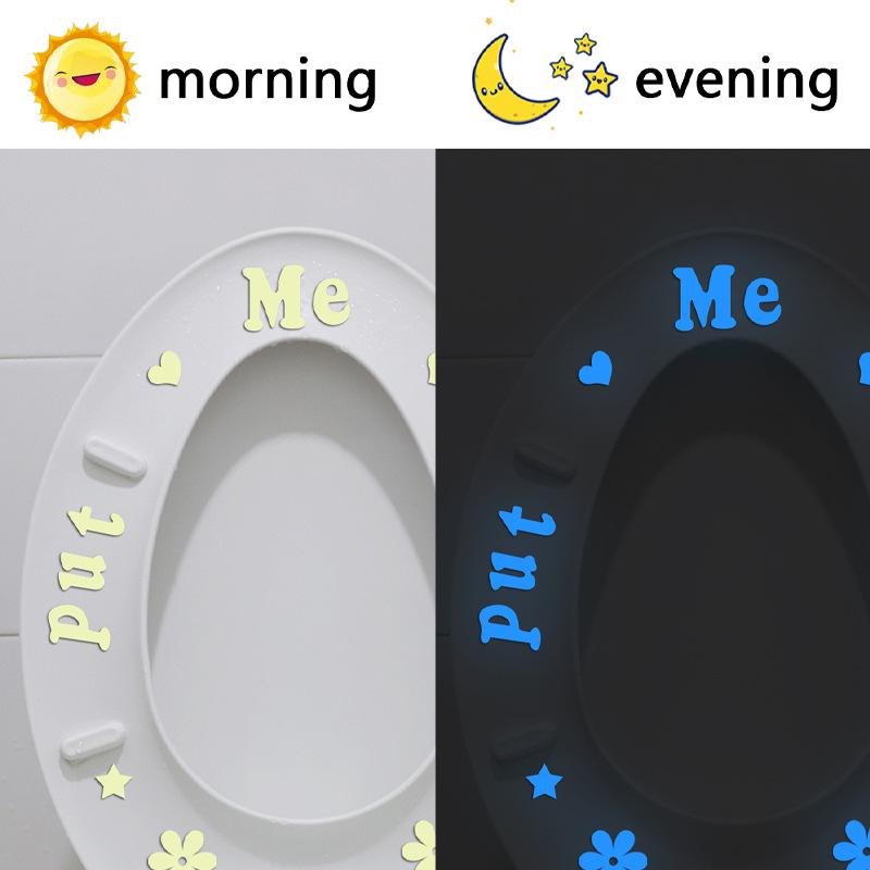 Autocollant de toilette lumineux lettre ME fleur autocollant fluorescent