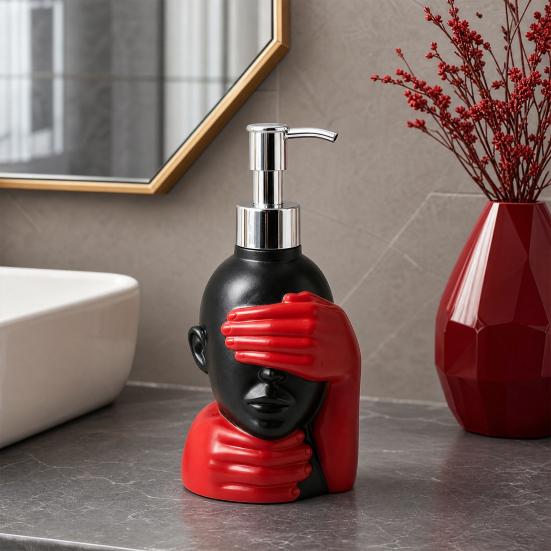 200ml Spenderflasche Glattes Aufschäumen Künstlerisches Schwarz-Rot Design Seife
