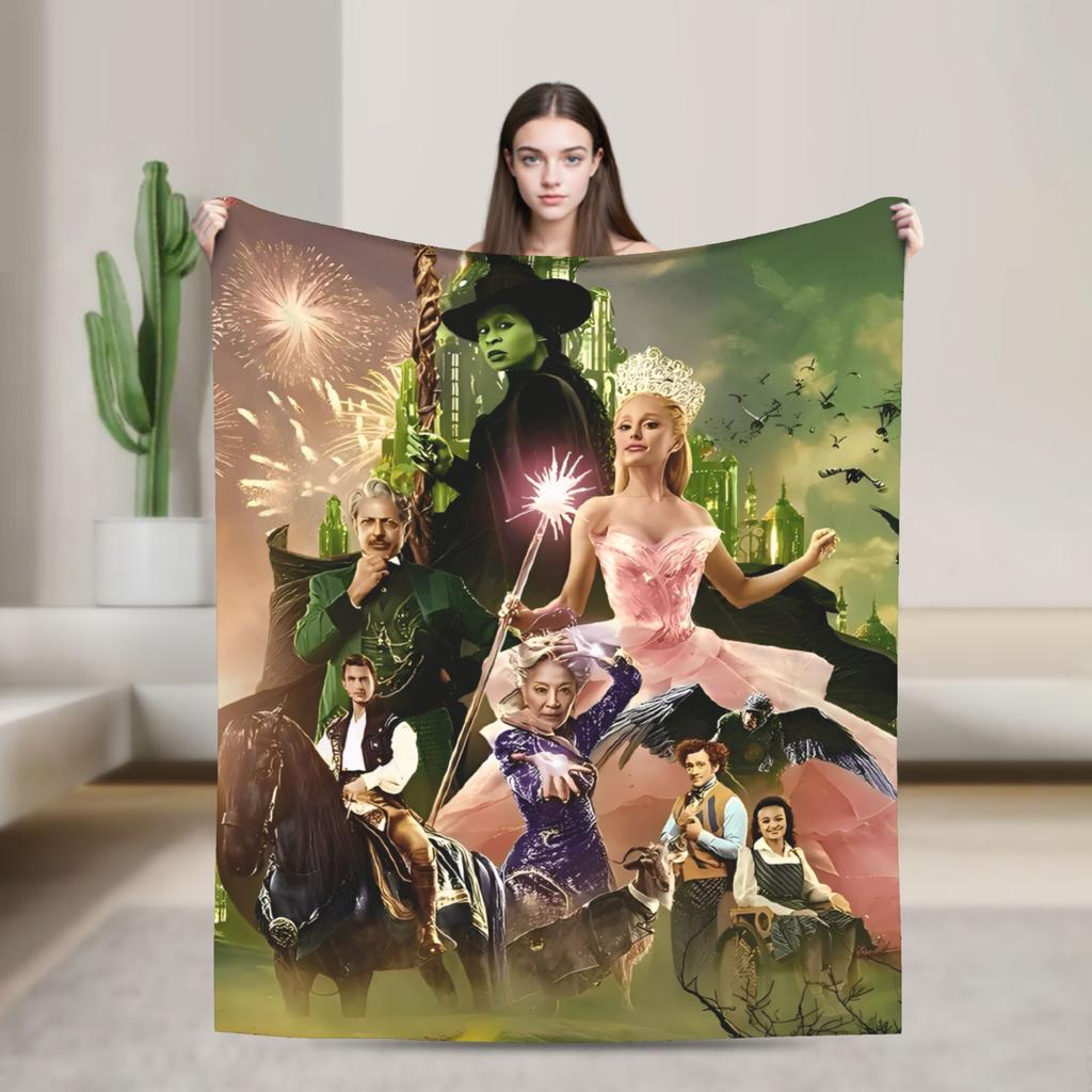 Wicked 2 Musical Film Glinda Poster Zacht Warm Dekentje Pluche Plaid Nieuwigheid Huisdecoratie Flanellen Bedsprei Bank Bedhoes