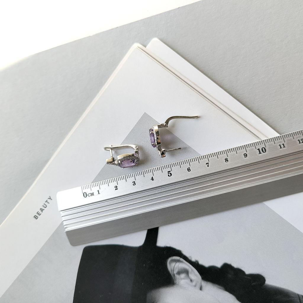 Silver Earrings with Natural Amethyst 5.312ct (2163329)