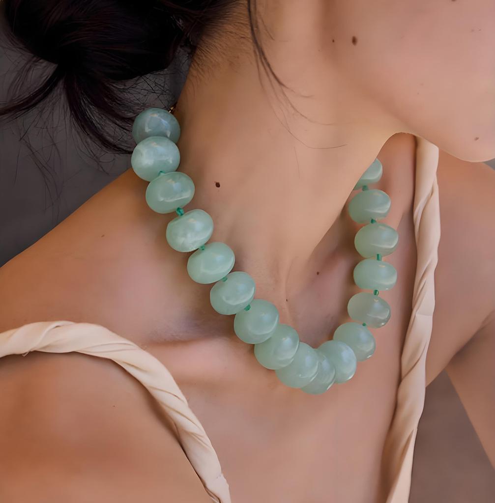 Bohemian Mode Lässig Dopamin Harz Perlen Halskette Anhänger Grober Schmuck Geeignet für Frauen Tägliche Urlaubs Kleidung