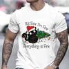 Het Gaat Goed Ik Ben Goed Alles Is Goed Kerst Heren T-shirt Grappige Kat Kerstverlichting Print Y2k Tops Harajuku Esthetiek Herenkleding