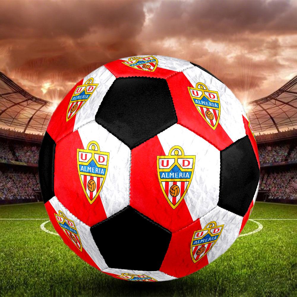 1PC Almería POSTER Size 5 Soccer Ball PrahaIndoor Soccer Ball Colorful All Ages Machine Stitched PVC Competition Ready Durable High-Bounce