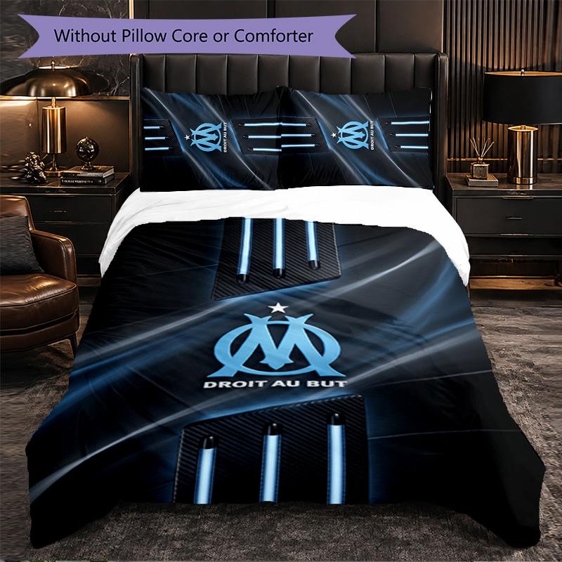 Olympique Lyonnais FC Themed Bedding 3Pcs Duvet Cover Set Decorative Bed Linen For Teen Room Home Decoration