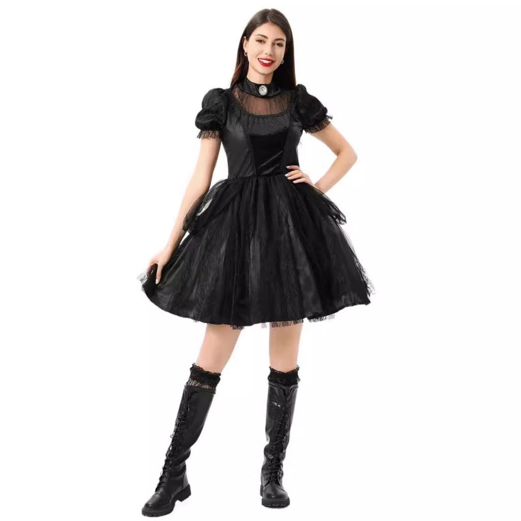 20.26 Million Halloween Adult Costume Angel Outfit Demon Vampire Witch Diablo Goth Show Dress